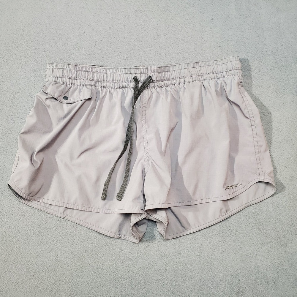Patagonia Shorts Womens 12 Gray Running Outdoor Hiking Pockets Drawstring